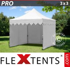Pop up canopy PRO "Morocco" 3x3 m White, incl. 4 sidewalls