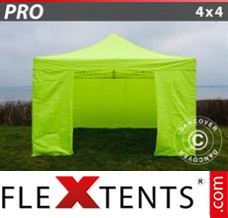 Pop up canopy PRO 4x4 m Neon yellow/green, incl. 4 sidewalls