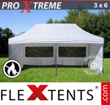 Pop up canopy Xtreme 3x6 m White, Flame retardant, incl. 6 sidewalls