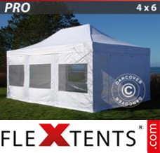 Pop up canopy PRO 4x6 m White, incl. 8 sidewalls