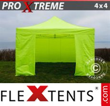 Pop up canopy Xtreme 4x4 m Neon yellow/green, incl. 4 sidewalls