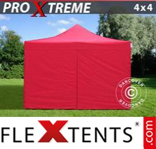 Pop up canopy Xtreme 4x4 m Red, incl. 4 sidewalls