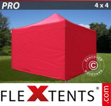 Pop up canopy PRO 4x4 m Red, incl. 4 sidewalls