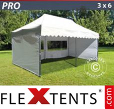 Pop up canopy PRO "Wave" 3x6 m White, incl. 6 sidewalls