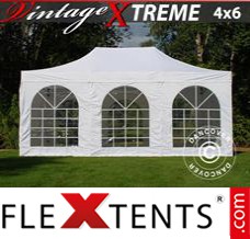 Pop up canopy Xtreme Vintage Style 4x6 m White, incl. 8 sidewalls