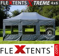 Pop up canopy Xtreme 4x6 m Grey, incl. 8 sidewalls