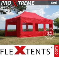 Pop up canopy Xtreme 4x6 m Red, incl. 8 sidewalls