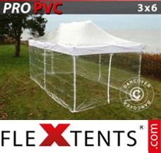 Pop up canopy PRO 3x6 m Clear, incl. 6 sidewalls