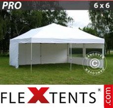 Pop up canopy PRO 6x6 m White, incl. 8 sidewalls