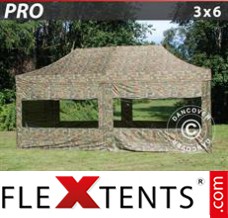 Pop up canopy PRO 3x6 m Camouflage/Military, incl. 6 sidewalls