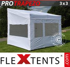 Pop up canopy PRO Trapezo 3x3m White, incl. 4 sidewalls
