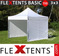 Pop up canopy Basic 110, 3x3 m White, incl. 4 sidewalls