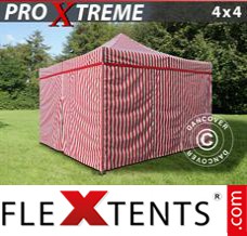 Pop up canopy Xtreme 4x4 m Striped incl. 4 sidewalls
