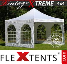 Pop up canopy Xtreme Vintage Style 4x4 m White, incl. 4 sidewalls