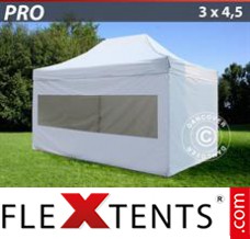Pop up canopy PRO 3x4.5 m White, incl. 4 sidewalls