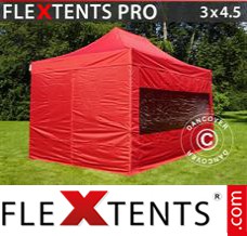 Pop up canopy PRO 3x4.5 m Red, incl. 4 sidewalls