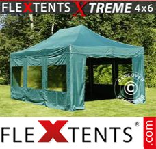 Pop up canopy Xtreme 4x6 m Green, incl. 8 sidewalls