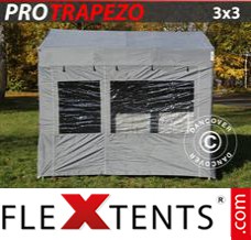 Pop up canopy PRO Trapezo 3x3m Grey, incl. 4 sidewalls