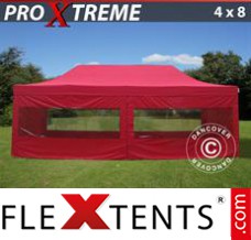 Pop up canopy Xtreme 4x8 m Red, incl. 6 sidewalls