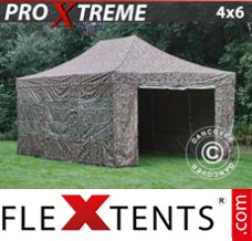 Pop up canopy Xtreme 4x6 m Camouflage/Military, incl. 8 sidewalls