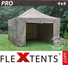 Pop up canopy PRO 4x6 m Camouflage/Military, incl. 8 sidewalls