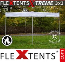 Pop up canopy Xtreme Exhibition 3x3 m, White, Flame Retardant