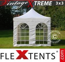 Pop up canopy Xtreme Vintage Style 3x3 m White, incl. 4 sidewalls