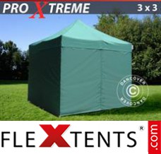 Pop up canopy Xtreme 3x3 m Green, incl. 4 sidewalls