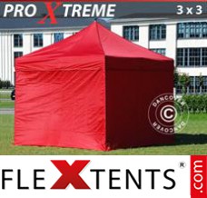 Pop up canopy Xtreme 3x3 m Red, incl. 4 sidewalls