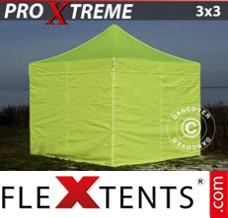 Pop up canopy Xtreme 3x3 m Neon yellow/green, incl. 4 sidewalls