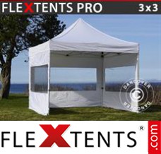 Pop up canopy PRO 3x3 m White, incl. 4 sidewalls