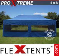Pop up canopy Xtreme 4x8 m Blue, incl. 6 sidewalls