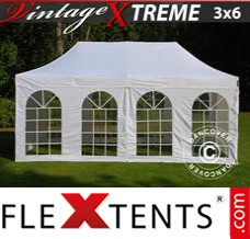 Pop up canopy Xtreme Vintage Style 3x6 m White, incl. 6 sidewalls