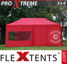 Pop up canopy Xtreme 3x6 m Red, incl. 6 sidewalls