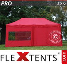 Pop up canopy PRO 3x6 m Red, incl. 6 sidewalls