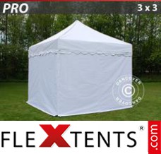 Pop up canopy PRO "Wave" 3x3 m White, incl. 4 sidewalls